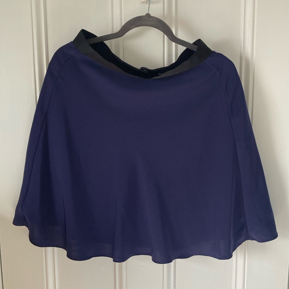3.1 Philllip Lim for Target Size 8 Navy Mini Skirt with Black Satin Waistband